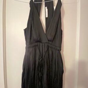 NWT Lush black satin jumper romper